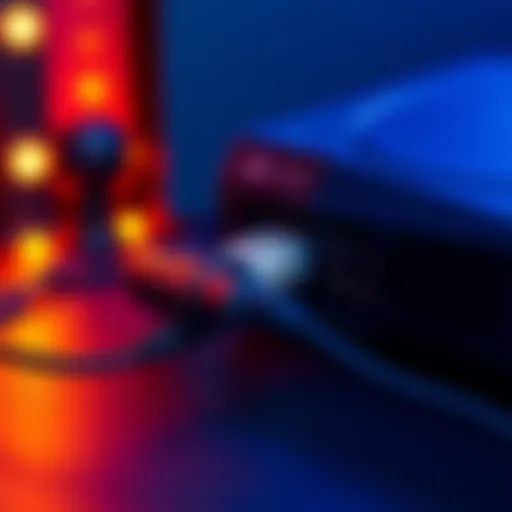 A PlayStation hard drive plugged into a Series D console, showing the connection setup