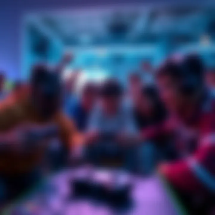 Group of PlayStation gamers playing Pacify together, showing excitement and teamwork