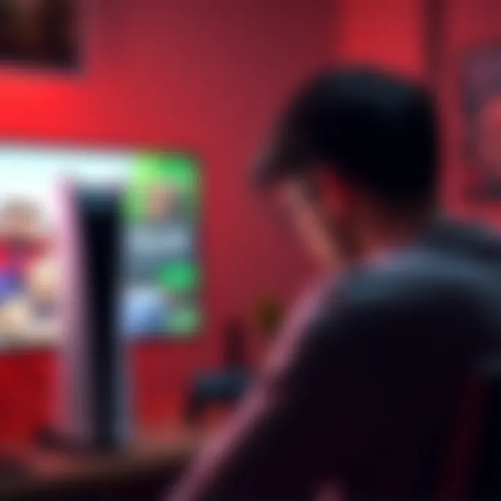 A person looking frustrated at a PlayStation 5 with a TV showing an error message related to internet connection and a Minecraft license issue.
