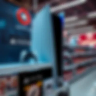 PlayStation 5 Pro Console at Target A PlayStation 5 Pro Console displayed on a shelf at Target, featuring its sleek design and digital games nearby.