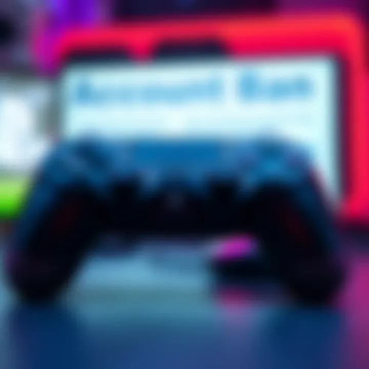 A PlayStation account ban notice with a gaming controller in the background