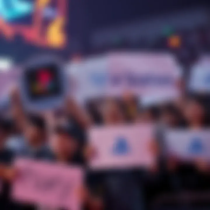 A group of dedicated PlayStation fans holding signs expressing their loyalty and demand for recognition from Sony, showcasing their passion for the gaming community.