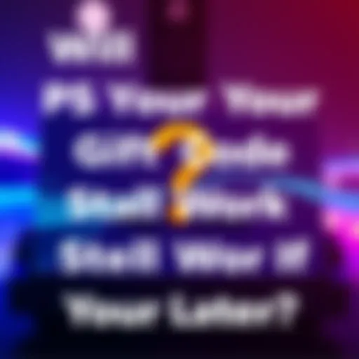 A PlayStation gift card with a question mark above it, symbolizing uncertainty about activation timing.
