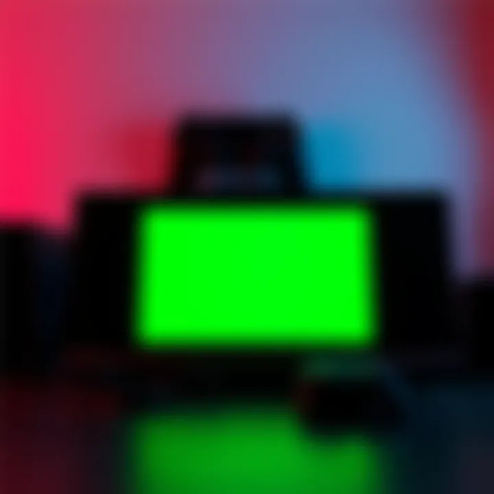 PlayStation screen showing green display A PlayStation console displaying a green screen, indicating a troubleshooting issue with the TV connection.