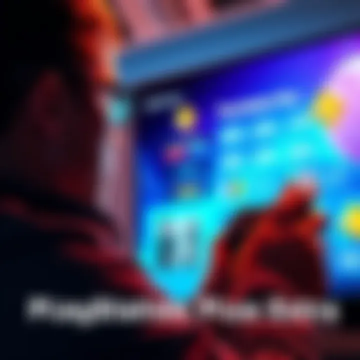 A gamer looking at a PlayStation screen displaying various game options and statistics about subscription value