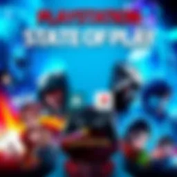 PlayStation State of Play Game Reveals A collage of game covers showcased in the PlayStation State of Play event, featuring God of War remakes and Kena: Scars of Kosmora, along with a vibrant gaming background.