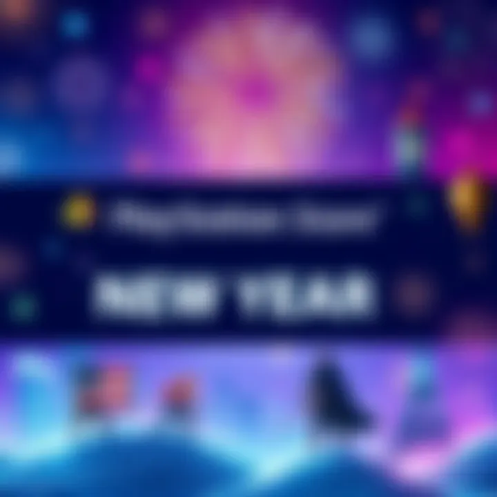 Promotional banner showcasing discounts on popular games during the PlayStation Store New Year Deals event