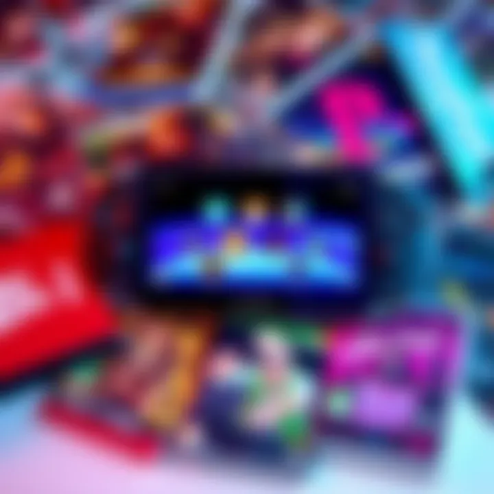 PlayStation Vita surrounded by classic and new game titles like Duke Nukem and Hotline Miami