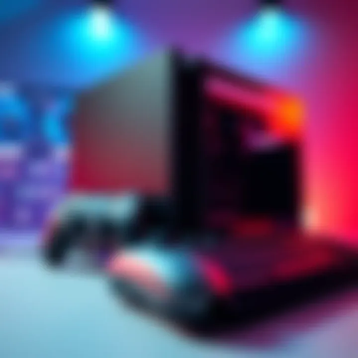 PlayStation and PC gaming comparison A side-by-side view of a PlayStation console and a gaming PC setup, showing a controller and keyboard, symbolizing the choice between the two platforms.