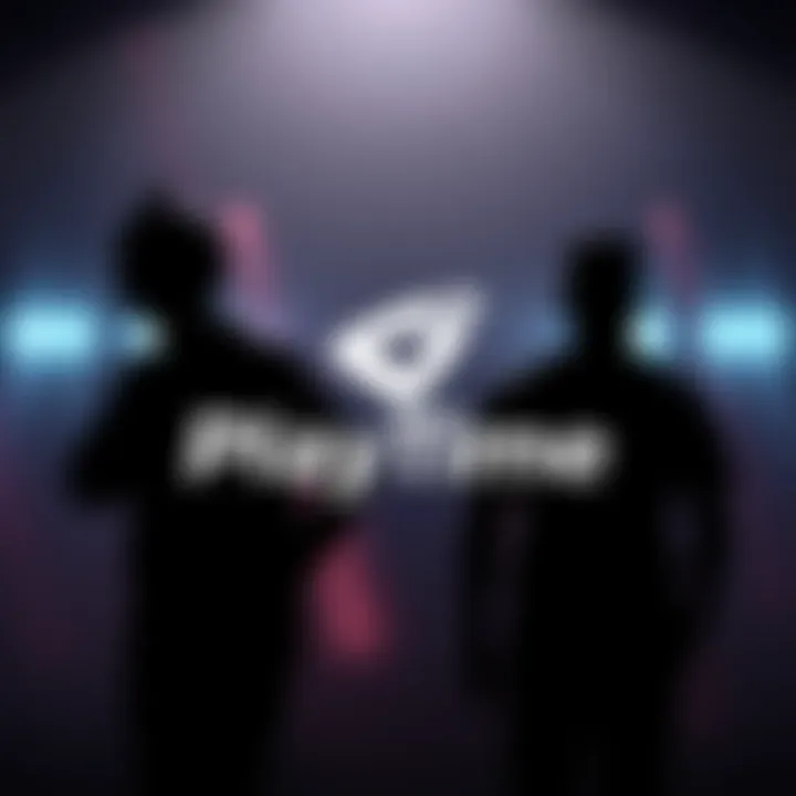 PlayTime logo with two silhouettes of players fading out, symbolizing roster changes