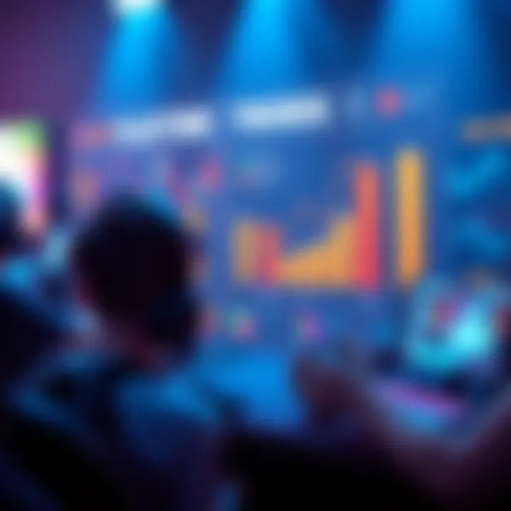 A graphic showing statistics about gaming playtime trends, featuring charts and icons representing different gaming habits.