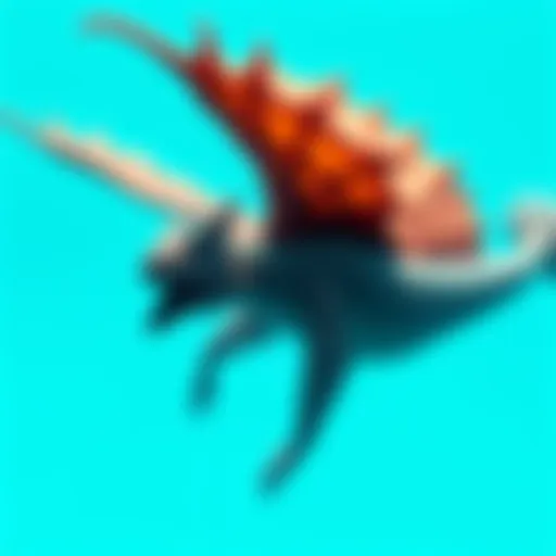 A Plesioth swimming in a vibrant blue ocean, showcasing its large body and fin-like wings.