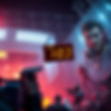 Point Break Game Mode Delay A gaming scene showing a frustrated player watching a timer as an enemy team stalls in Point Break mode.