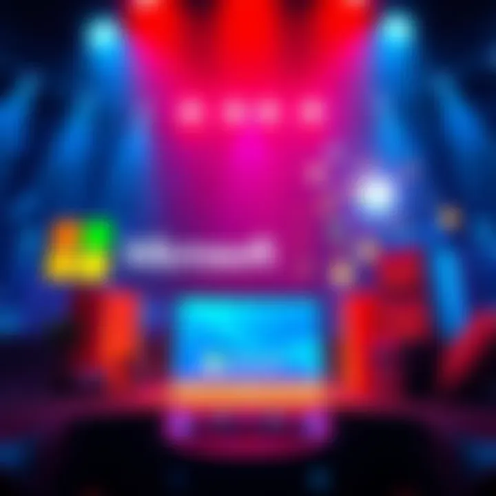 A visual representation of points being earned and cooldowns, featuring Microsoft branding and a digital rewards graphic.