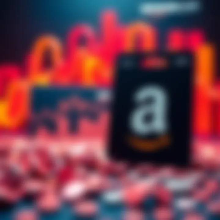 A visual representation of points accumulating towards gift cards, with a chart and Amazon gift card in the background.