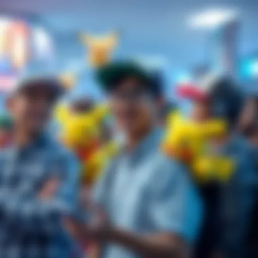 Group of Pokemon fans arguing and sharing theories about the latest game developments