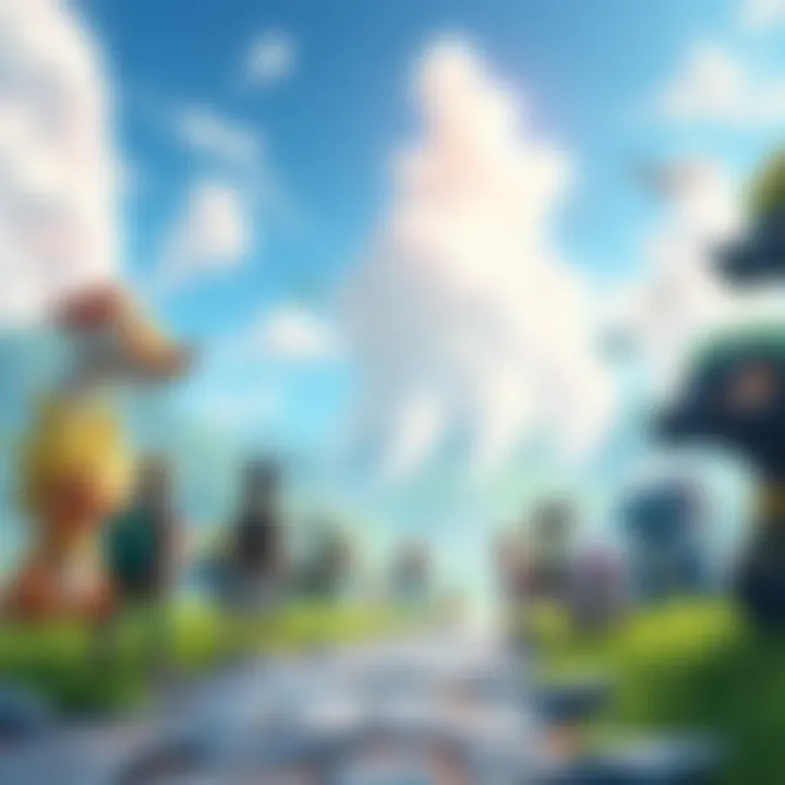A vibrant scene showing characters exploring an open-world environment in Pokémon Legends: Z-A with various Pokémon in the background.