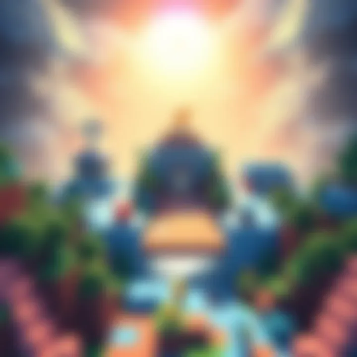 Graphic showing a Pokémon world with cloud server icons, resembling Minecraft-style blocks, highlighting offline gameplay features.