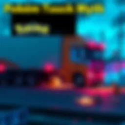 Pokรฉmon Truck Myth A player character pushing a truck near the SS Anne in a Pokรฉmon game, hoping to find Mew hidden underneath.