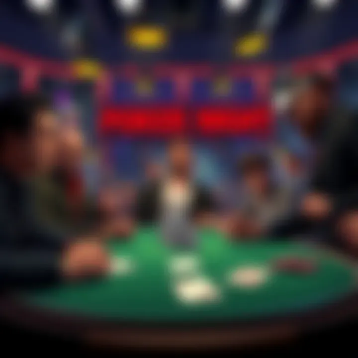 A scene of players at a poker table, engaging in a fun and strategic card game with humor-filled characters.