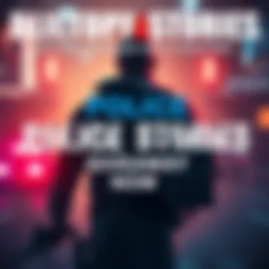 A promotional graphic for the Police Stories game code giveaway, featuring a vibrant background with a gaming theme and text inviting people to enter by sharing their eye color or local time.