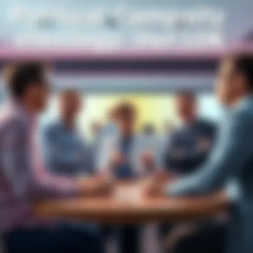 A group of people discussing modern political campaign strategies in a casual setting, highlighting Campaign Evolved concepts.