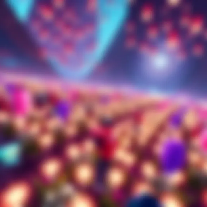 An illustration of a vibrant and futuristic farm with glowing Polyatomic Ion particles, showcasing players collecting resources in The First Descendant.