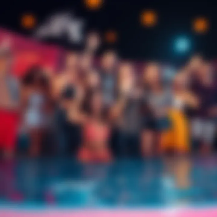 Group of people surprised at a pool party after receiving wrong invitations