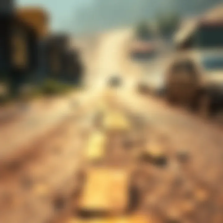 A screenshot showing blurred ground textures and unclear road details in a remastered game, highlighting visual issues in the campaign maps.