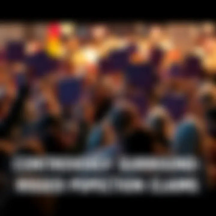 A large group of people holding signs and chanting, expressing their opinions on the allegations of a rigged Pope election.