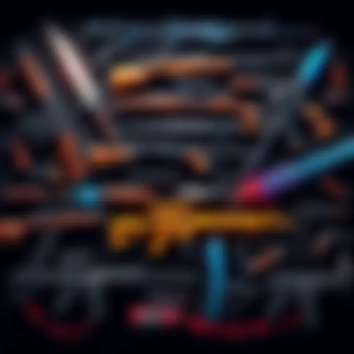 Popular Non-Unique Weapons A collection of various non-unique weapons displayed, showcasing their design and features. These include rifles, swords, and other classic gaming weapons.