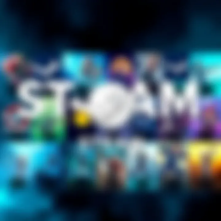 A collection of Steam game covers showcasing various genres like action, adventure, and strategy