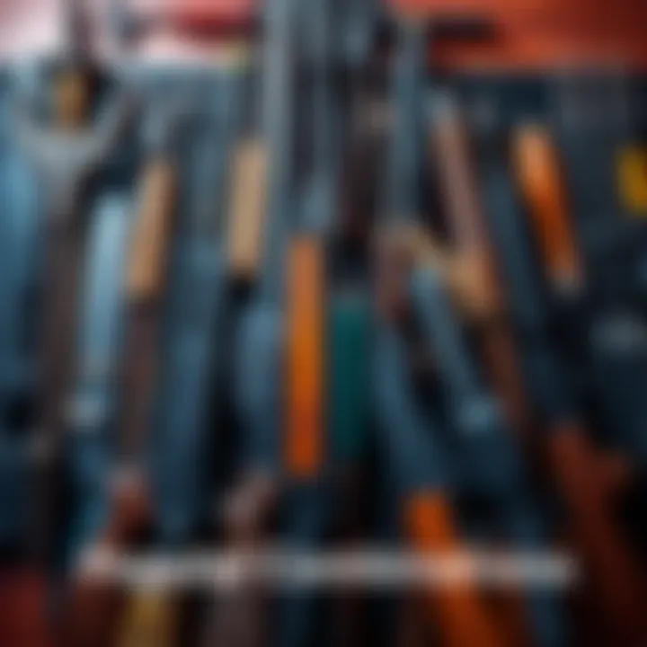 A collection of various weapon types displayed together, showcasing popular choices and combinations favored by people.