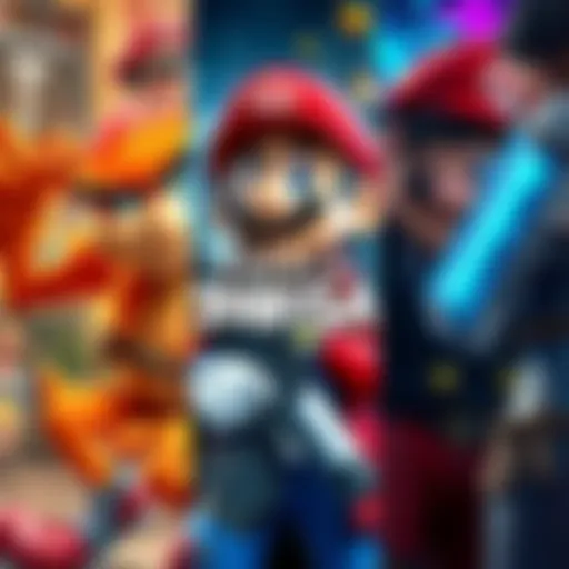 A collage of characters from popular video games like Crash Bandicoot, Mario, and Yakuza, showing their distinct styles and settings.