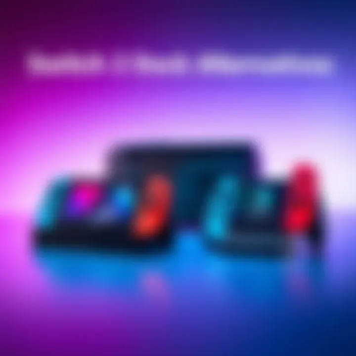 A collection of small, portable third-party docks for Nintendo Switch displayed together, showcasing their compact design and functionality for travel.