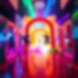 Players jumping through colorful portals to start new games without lobbies, showcasing a vibrant gaming environment