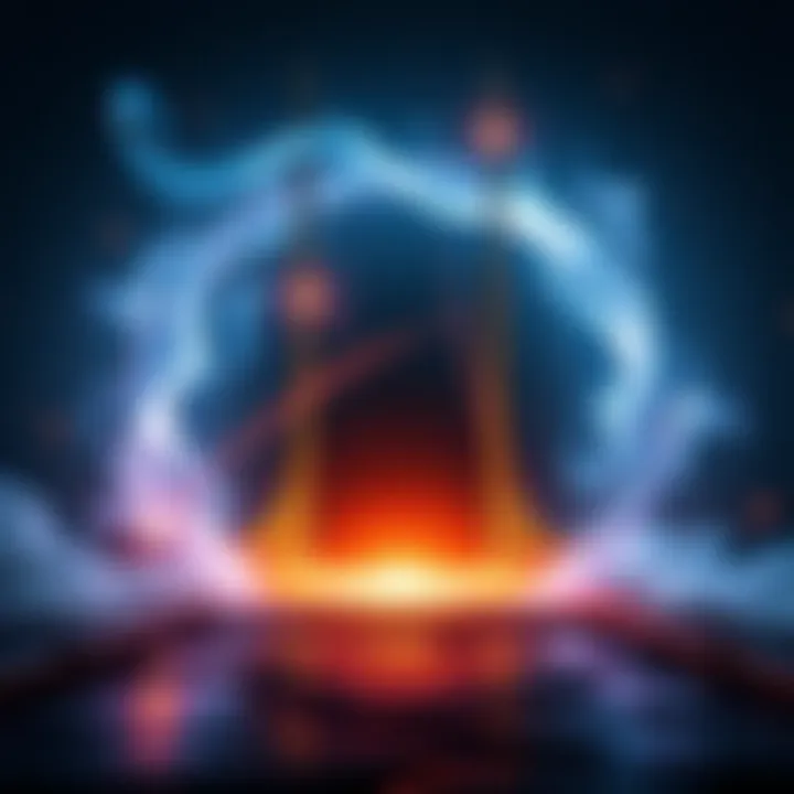 A glowing portal slowly reattaches, with swirling energies around it, hinting at a character's escape from the spirit realm.