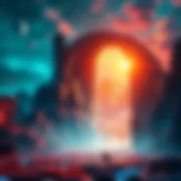 A glowing portal opening up to a vibrant landscape filled with diverse experiences and opportunities.