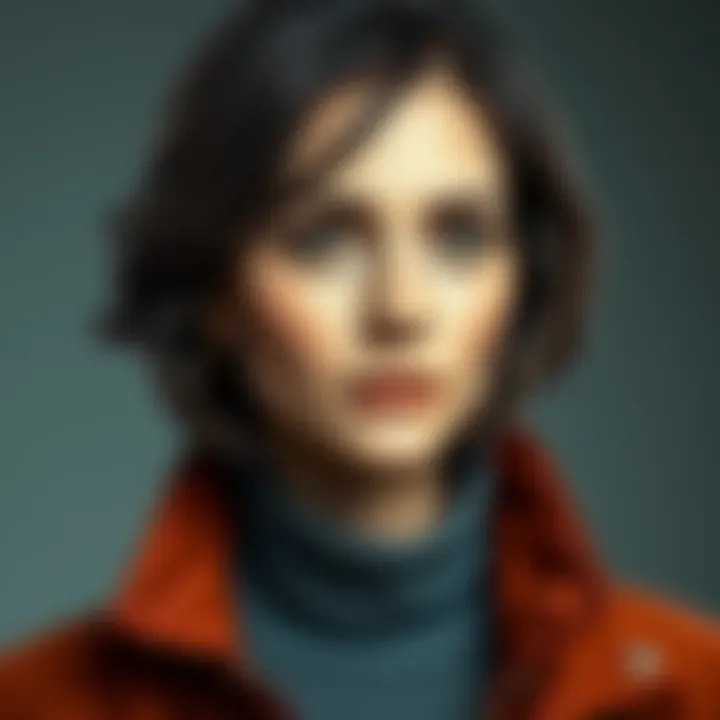 Portrait of Alma A close-up portrait of a woman named Alma, with thoughtful expression reflecting her influence, wearing modern clothing and standing against a neutral background.