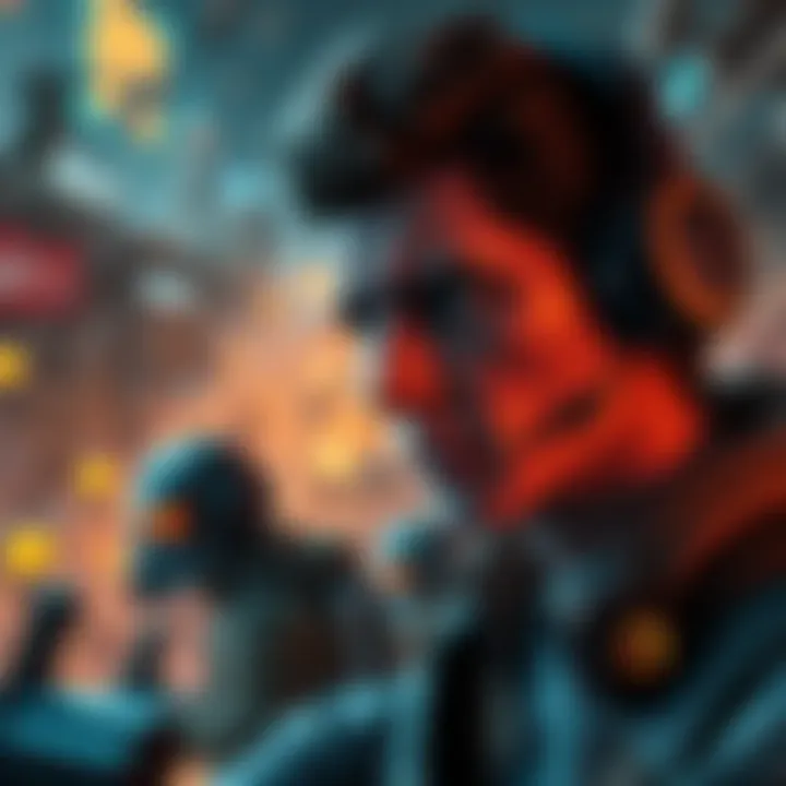 Pos3 Player Overwhelmed by Pos4 Demand A Pos3 gaming character looking frustrated as Pos4 players dominate the game, with a chaotic game environment in the background.