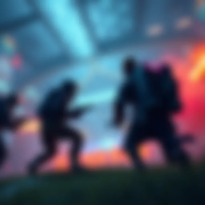 A Pos 4 player pushing a lane solo, neglecting team needs, while teammates are engaged in combat elsewhere.