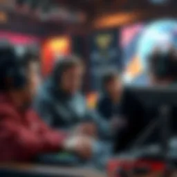 Pos5 Players Critiquing Gameplay A group of low-skilled Pos5 players discussing and criticizing gameplay strategies in a gaming setting.