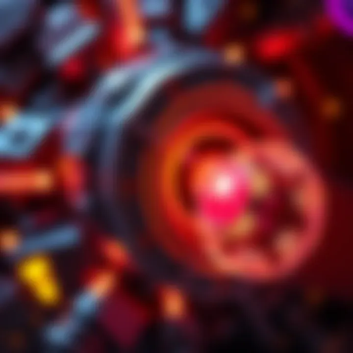 Power core and Plasmic Omni-Boost implant A close-up of a futuristic power core with glowing energy and a Plasmic Omni-Boost implant attached, illustrating the interaction between the two in a gaming environment.