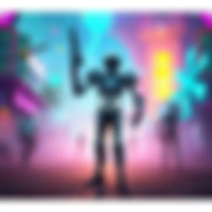 A character stands proudly with a new power skeleton, looking ahead to the next challenge in a vibrant environment.