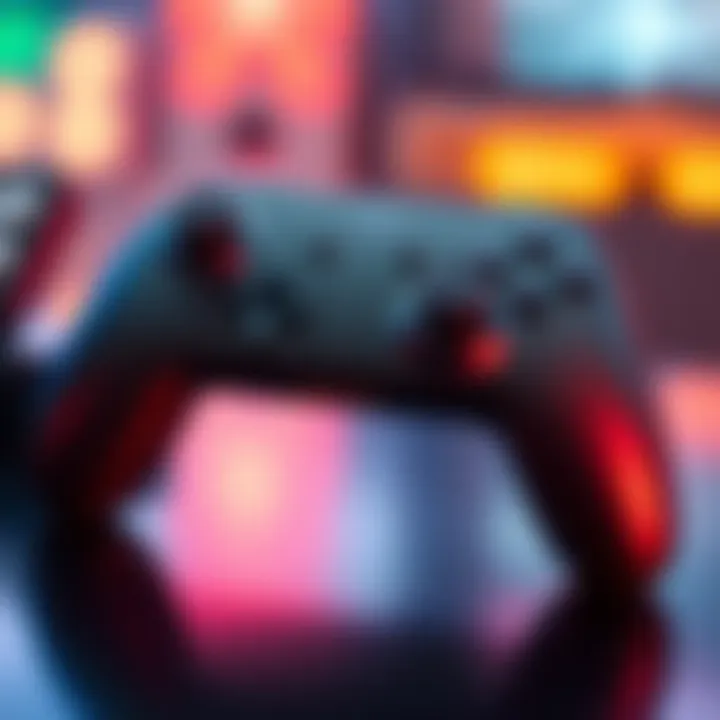 A close-up view of the PowerA Advantage Switch 2 controller showcasing hall sticks and its sleek design.