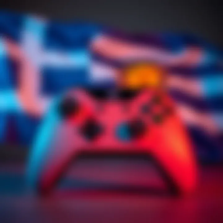 A PowerA Fusion Pro controller with Xbox logo, displayed against a backdrop of a Greek flag, highlighting app support issues in Greece.