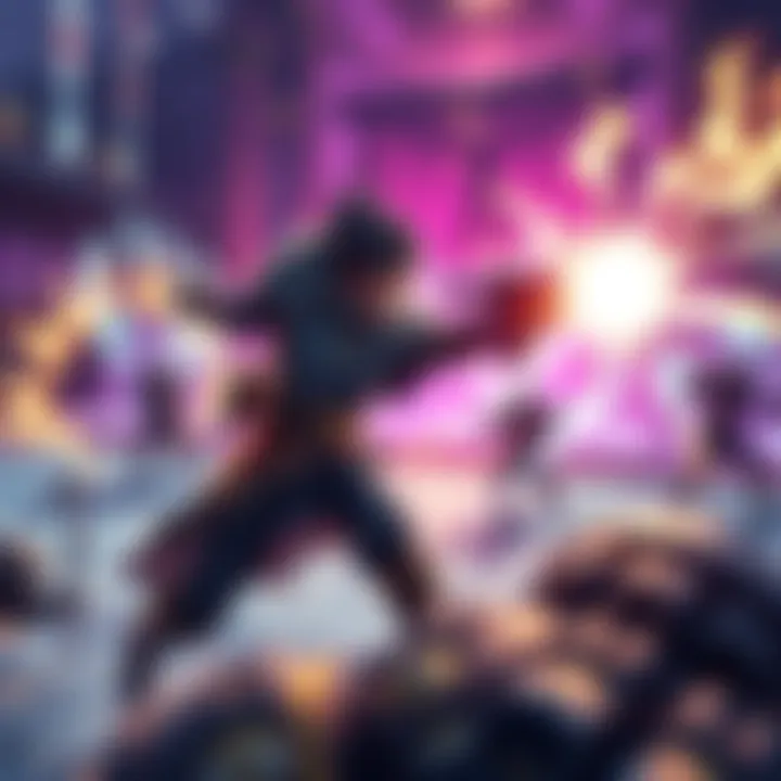 Powerful character unleashing attack A powerful character in an RPG game using a special ability to defeat multiple enemies in a vibrant game environment