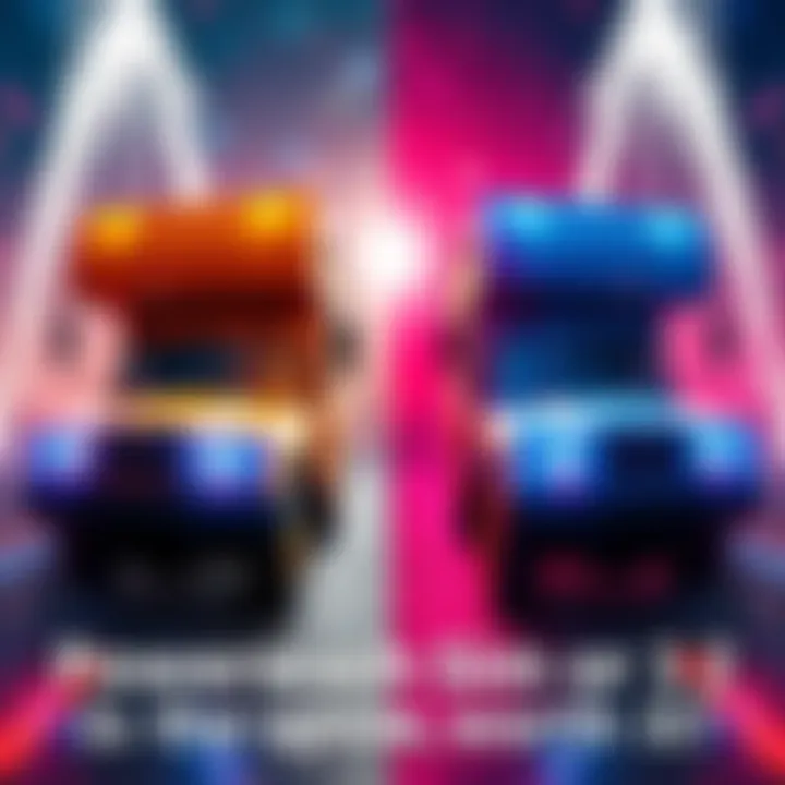 A side-by-side view of Powerwash Sim 1 and Powerwash Sim 2 gameplay, showing differences in graphics and features.