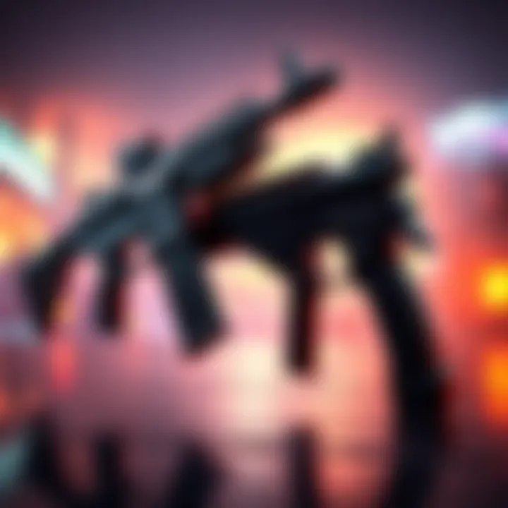 Two powerful video game guns, the PPSH-41 and Krig-C, displayed prominently against a gaming backdrop.