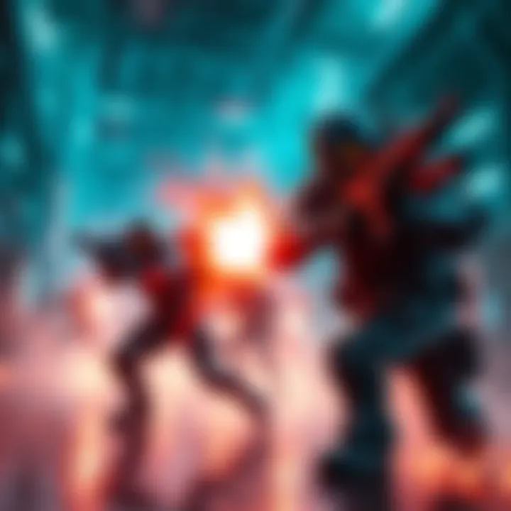 A character engaging in combat with futuristic weapons in a high-tech environment, showcasing hacking elements and strategic gameplay.